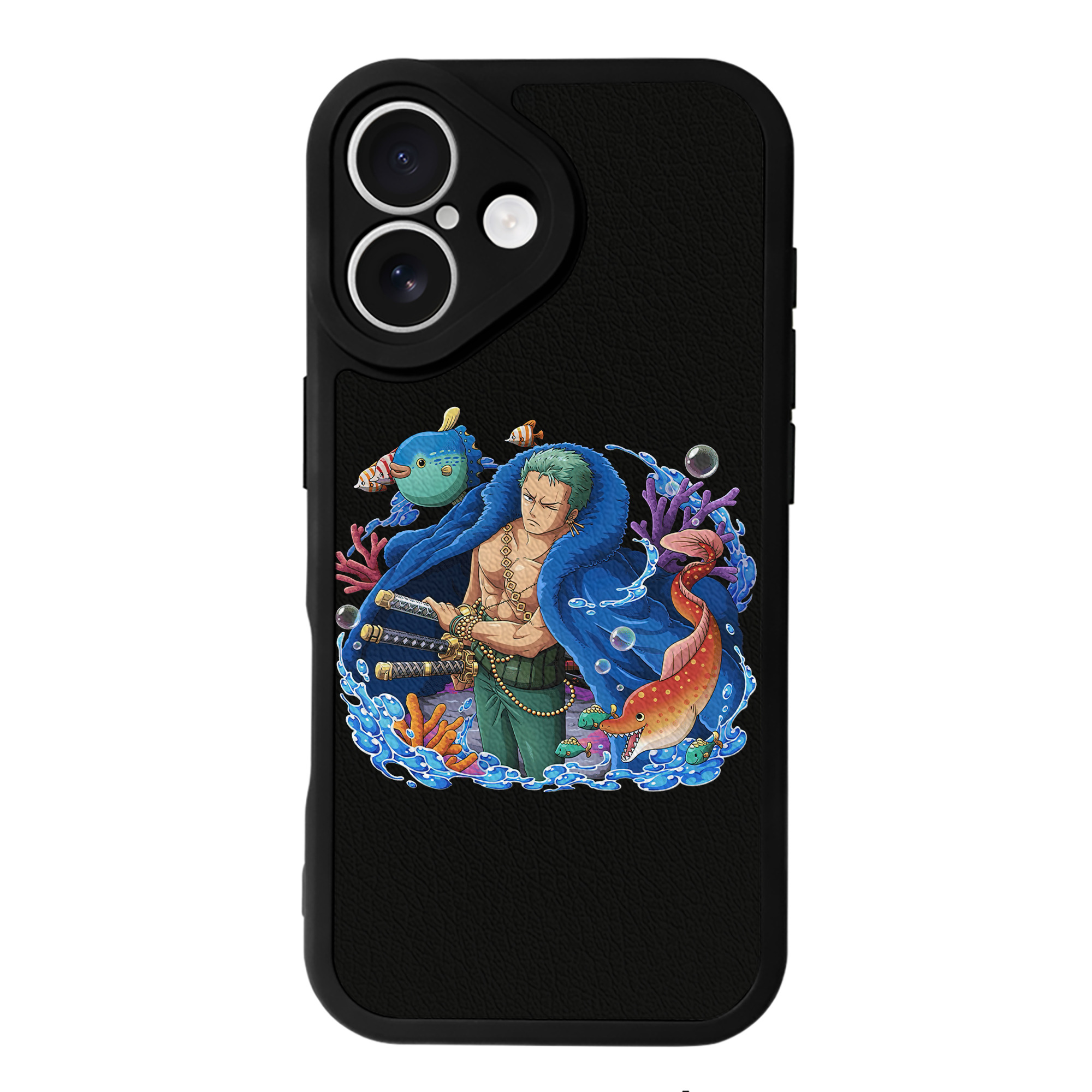 （画像用） ワンピース ロロノア・ゾロ ONE PIECE Roronoa Zoro 【iPhone 16シリーズ対応】シリコンスマホケース（レザー調） 材質：シリコン